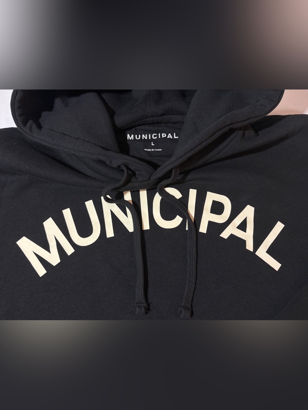 NWT Municipal M.330 Black Pullover Hoodie Size Large